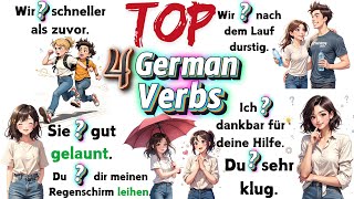 Learn German Verbs the Easy Way: 200 Simple Sentences for Beginners 👍🎉