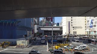 国道246号渋谷駅西口歩道橋架替工事の建設状況（2019年4月13日）