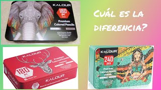 COmparacion de colores KAlLOUR las cajas, rojoa, negra y turquesa