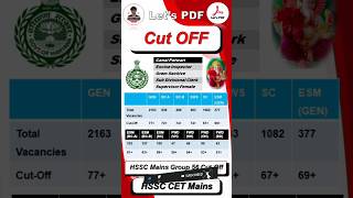 HSSC Cut Off! 100% Accurate Analysis | CET Mains Group-56 and 57 Cut Off 2023 | CET Mains Cut Off