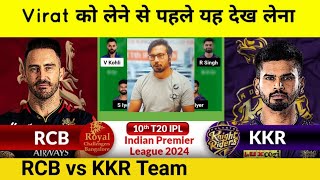 RCB vs KKR  Prediction|RCB vs KKR  Team|Bangalore vs Kolkata IPL 10TH T20Match