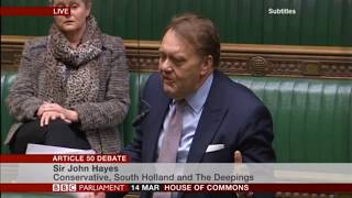 Sir John Hayes MP's full speech at the Article 50 Debate