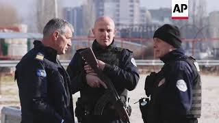 Kosovo police and more NATO troops in Mitrovica Kosovo