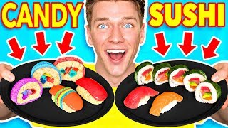 Making FOOD out of CANDY!! Learn How To Make DIY Edible Candy vs Real Food Chall