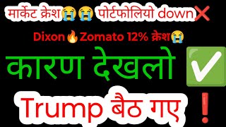 aaj market kyu gira | why nifty crash today ? || zomato share price 🔥 dixon technologies share