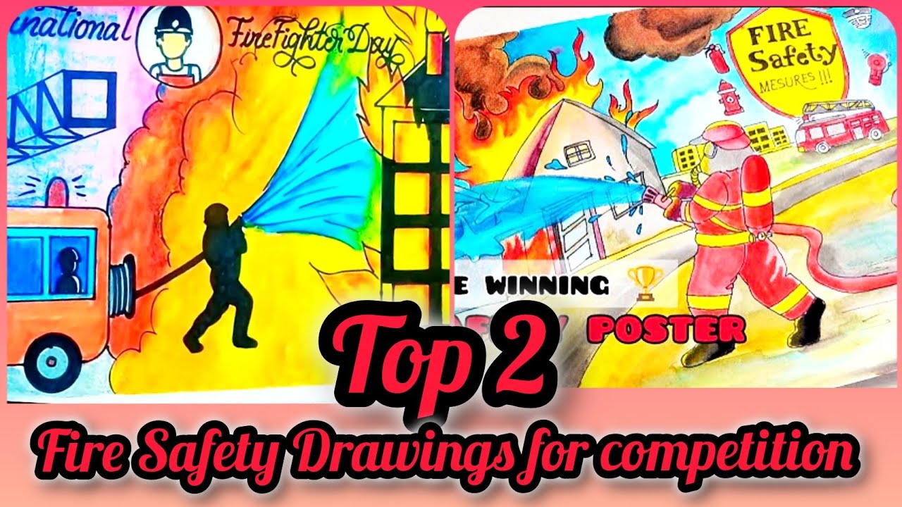 Safety Drawing Fire Safety Poster Drawing Industrial Safety Drawingfire