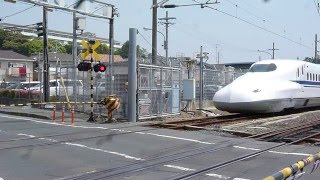 N７００a　X１４編成　全検明け試運転　浜松工場出庫踏切通過