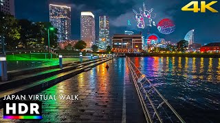 Japan typhoon weather - Yokohama walk after Pikachu parade • 4K HDR