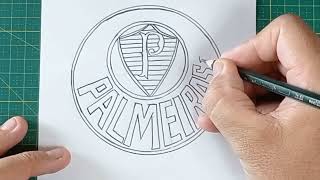 How to draw THE PALMEIRAS SHIELD step by step, easy and quick