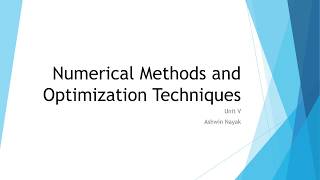 Classical Optimization Unit5 part 1