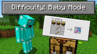 I Played Minecraft on "Baby Mode" Difficulty...