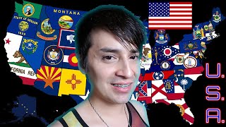 U.S. American Texan reacts to Geography Now! | All 50 U.S. States Summarized