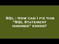SQL : How can I fix this 
