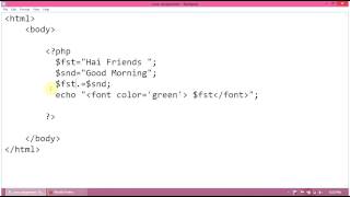 PHP Tutorial : How to combine two strings in to one string in php using string function