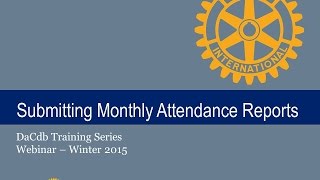 DaCdb - Submitting Monthly Attendance Reports
