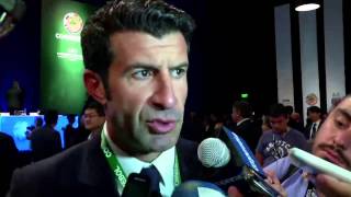 VIDEO: FIFA presidential candidates Luis Figo and Sepp Blatter speak at CONMEBOL