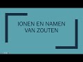 Ionen en Namen van Zouten