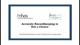 Accurate Recordkeeping is Not a Choice