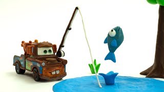 Mater Goes Fishin’ & saves Lightning McQueen C A R S
