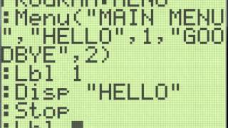 TI-83/84+ Programming - How to use Menus!