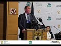 Minister John Steenhuisen briefs the country on the Status of FMD.