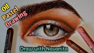 How to draw an eye with oil pastel /Oil pastel eye drawing