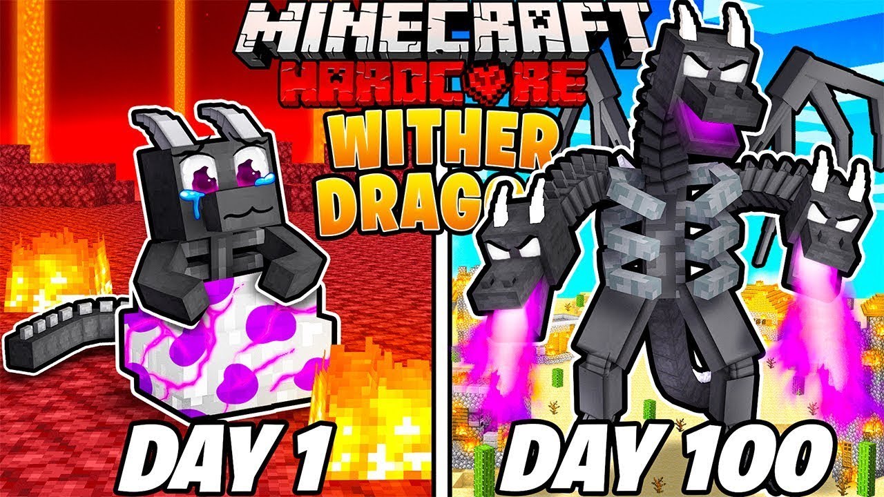 I Survived 100 Days As A Wither Dragon In Hardcore Minecraft Hindi