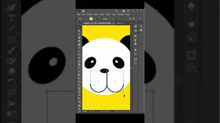 How to Create a Cute Panda Face Illustration in Adobe Illustrator #shorts