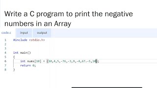 Print negative numbers in an array | C Programming (Bangla)