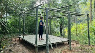 How To Make Bamboo House In Forest | build shelter & survival | Dang Thi Mui