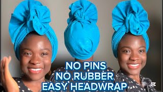 HOW TO : TIE EASY NO PINING \u0026 RUBBER TURBAN HEADWRAP || TUTORIAL