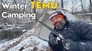 Winter Camping with a Crazy Pop-up TEMU tent (plus other Whacky TEMU gear)