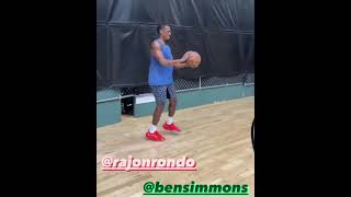 Ben Simmons and Rondo Working on their 3PT shot. 👏 #shorts