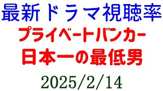 プライベートバンカー 日本一の最低男！視聴率速報☆2025年2月14日付