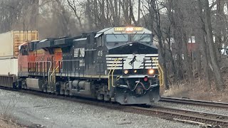 NS 26X with BNSF ES44C4 Trailing in CP Potter