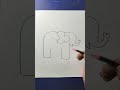 Simple elephant drawing with number 5 step by step
