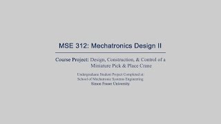 MSE 312 Course Project - Summer 2014