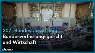 Deutscher Bundestag: 207. Sitzung u. a. zur Sozialen Marktwirtschaft in Deutschland