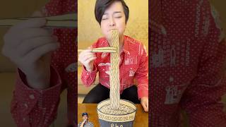 makan mie super panjang tidak terputus #funny #comedy