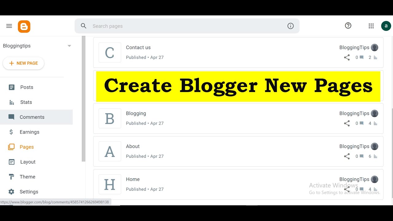 How To Create Multiple Pages In Blogger | How To Categorize My Blogspot ...