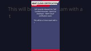 ABAP Cloud Certification launched #sapbtp #abap #sap