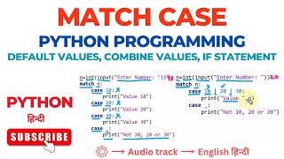 Match Case Statements in Python | Default Values, Combine Values, If Statement | Python Programming