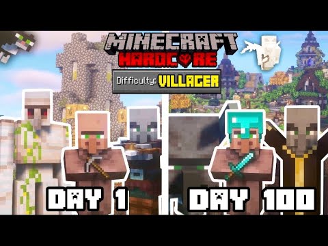 I Survived 100 DAYS As A VILLAGER In HARDCORE MINECRAFT... Here's What ...