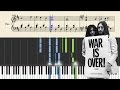 John Lennon - Happy Xmas (War Is Over) - Piano Tutorial + SHEETS