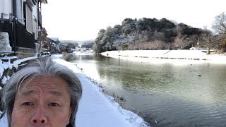 雪の朝の甲子郎散歩　亀山公園周辺