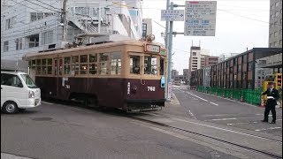 広島電鉄750形762号 千田車庫出庫