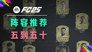 【FC25教程】阵容推荐!50W以内各挡位!自用5星花式阵分享！