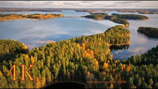 Punkaharju Valkialampi autumn fly 4K musica relajante