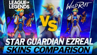 Star Guardian Ezreal Skin Comparison ( PC vs Mobile ) - League of Legends Wild Rift