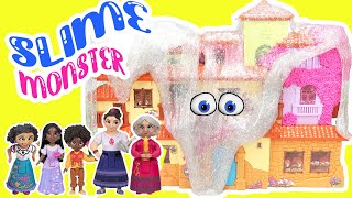 Disney Encanto DIY GIANT Slime Transformation with Mirabel, Luisa, Isabela Dolls at Madrigal House
